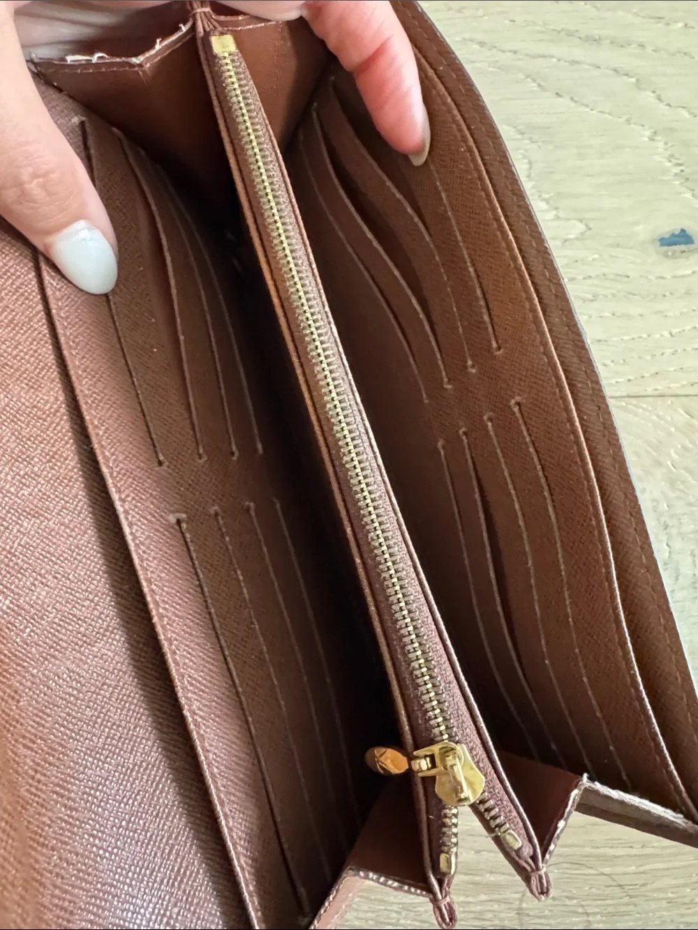 Louis Vuitton Monogram Continental Wallet with Gold-Tone Turn Lock